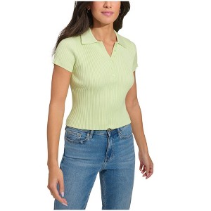 Calvin Klein Womens Ribbed Polo Shirt - 1 of 1