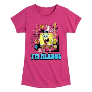 Girls' - SpongeBob SquarePants - I'm Ready Fitted Short Sleeve Graphic T-Shirt - 1 of 4