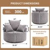 TiramisuBest Oversize Round Swivel Chair Cozy Club 360 degrees Swivel Sofa with 3 Pillows Chenille Fabric with Gray for sofa - 4 of 4