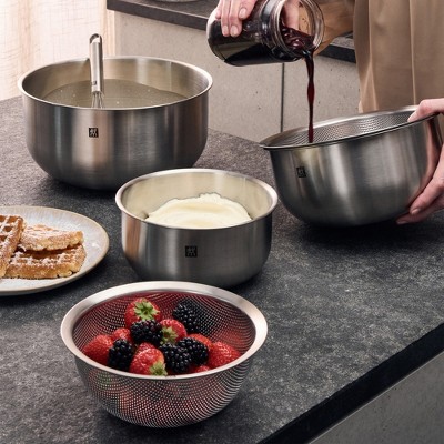 ZWILLING Prep 3-pc Brushed Stainless Steel Nesting Bowls Set - Thumbnail 5