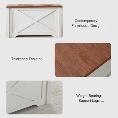 Farmhouse Coffee Table With Large Hidden Storage Compartment