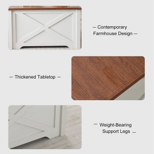 Farmhouse Coffee Table With Large Hidden Storage Compartment - 1 of 4