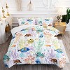 Boersma Turtle Comforter Set Twin Ocean Watercolor Sea Turtle Bedding Set Tropical Fish Marine Life Bed Set with 2 Pillowcases for Kids Room Decor - 2 of 4