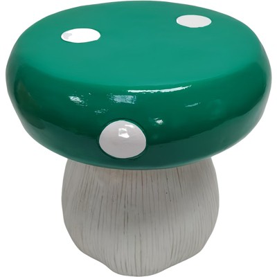 Vynxaria 13.8" Mushroom Model Resin Stool, Oversized Forest Base Statue, Indoor Outdoor Courtyard Lawn Multi-Purpose Decor