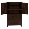 Winda Modern and Contemporary 4-Door Wooden Entryway Shoes Storage Cabinet - Dark Brown - Baxton Studio - image 3 of 4