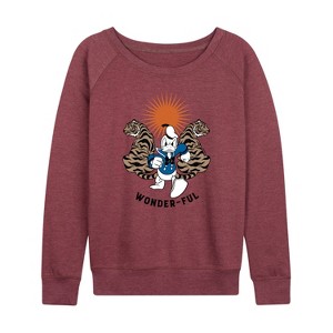 Women's - Disney - Wonder-Ful Lightweight French Terry Wide Neck Long Sleeve Shirt - 1 of 4