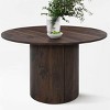 Dwen 46'' KD Manufactured Wood Foild with Grain Paper Round Top Pedestal Dining Table-Maison Boucle - 3 of 4