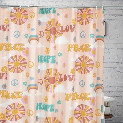Cassidy Peach Blossom Sky Microfiber Shower Curtain