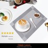 Aoibox Placemats Set of 6 Washable & Wipeable Silver Grey Vinyl Table Mats for Dining Kitchen Indoor Outdoor Heat Resistant Non Slip - 2 of 4