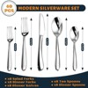 Aoibox 40-Piece Stainless Steel Silverware Set for 8, Heavy Duty Flatware with Mirror Polish, Includes Forks, Knives, Spoons, Dishwasher Safe - 2 of 4