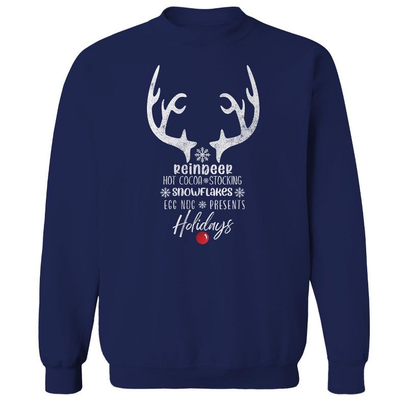 Rerun Island Men's Christmas Reindeer Long Sleeve Graphic Cotton Sweatshirt, 1 of 2