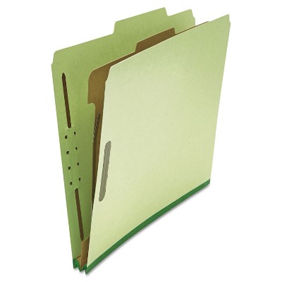 UNIVERSAL Pressboard Classification Folder Letter Four-Section Green 10/Box 10251