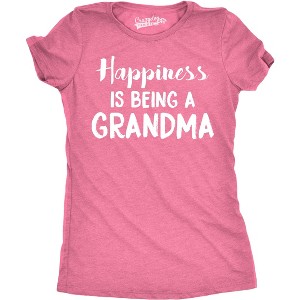 Womens Happiness Is Being a Grandma T shirt Funny Cute Nana Grandmother Gift - Crazy Dog Women's T Shirt - 1 of 4
