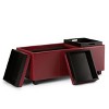 CAVINAS Faux Leather Storage Ottoman Bench,Upholstered Ottoman with 3 Flip Over Serving Trays for Living Room,Bedroom - 4 of 4