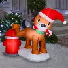 Gemmy Christmas Inflatable Tinkle Tidings with Puppy and Fire Hydrant, 3 ft Tall, Multi - 2 of 4