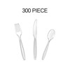 Itopfox Cutlery Set - Clear Heavyweight Disposable Plastic Utensils, Forks, Spoons, Knives, 300 Count Combo Box for Parties, Weddings, BBQs - 2 of 4