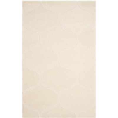 Ivory Hand-Tufted Wool Geometric 5' x 8' Area Rug