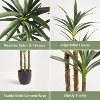Aoibox Artificial Faux Agave Plant with 3 Heads in Plastic Pot, Realistic Fake Tree for Home Decor, Indoor or Outdoor Office Decoration - 3 of 4
