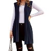 ZEAGOO Womens Long Vests Sleeveless Draped Lightweight Open Front Cardigan Layering Vest with Side Pockets - 3 of 4