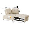 CAVINAS Versatile Foldable Sofa Bed Velvet Pull-out Sofa Adjustable Back with USB Port and Swivel Phone Stand - 3 of 4