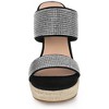 Perphy Women's Sandal Platform Rhinestones Dual Strap Espadrille Wedge - 2 of 4