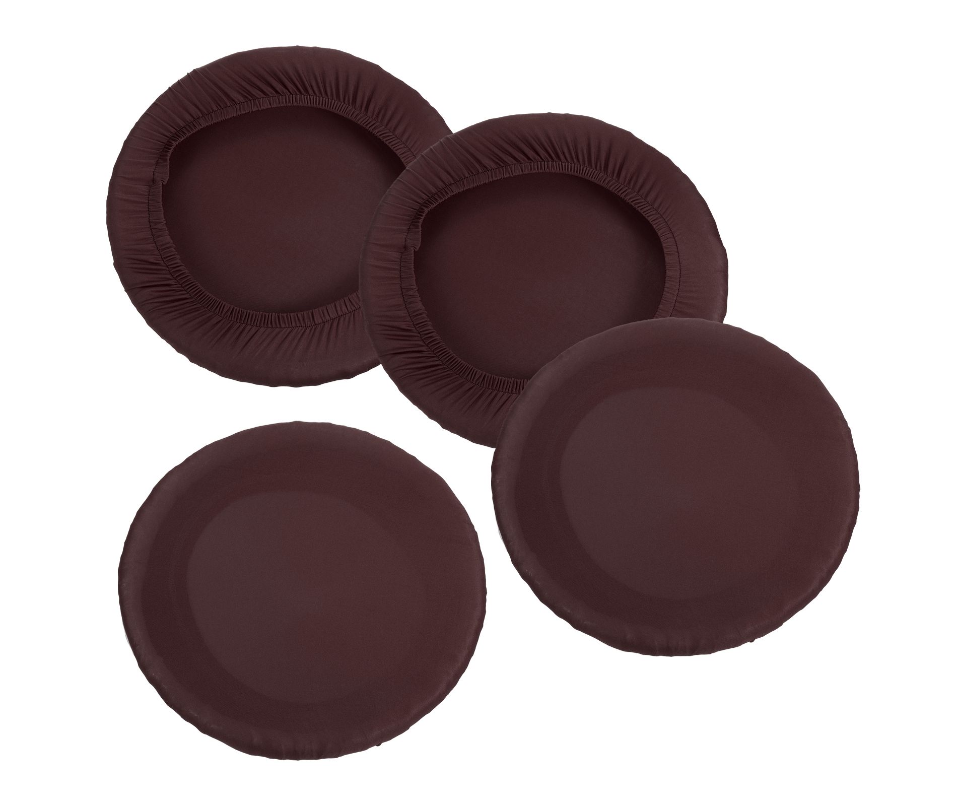 Unique Bargains Round Washable Elastic Bar Stool Cover for Dia 11"-13" Chair 4 Pcs Brown