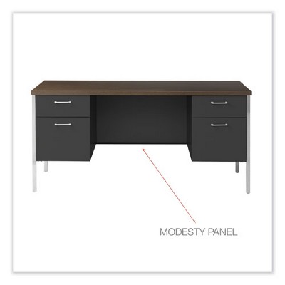 Mocha and Black Executive Steel Credenza with Filing Cabinet