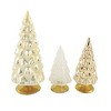 Cody Foster 6.5 Inch Small Neutral Hue Trees Christmas Textured Silver White Village Decor Tree Sculptures - 3 of 3