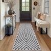Modern Geometric Area Rug Farmhouse Stripe Area Rug Living Room Stain Resistant Non-Slip Carpet for Bedroom Dining Room - 2 of 4