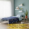 FurnitureR Metal Twin Bed Frame with Headboard + 3 Floating Wall Shelves, Sturdy Steel Platform Bed Set with Storage Space, No Box Spring Needed - 2 of 4