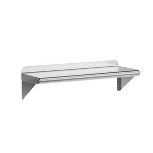Stainless Steel Wall Mounted Shelf, Heavy Duty Metal Floating Shelves for Kitchen, Garage, Laundry, Utility Room, Flat Surface - 1 of 4