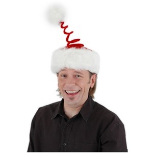 HalloweenCostumes.com    Adult Springy Santa Hat, Red - 1 of 2
