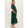 Pinkblush Forest Green Floral Lace Maternity Midi Dress - 3 of 4