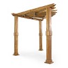 Dilan Outdoor Acacia Wood Triangle Pergola - Teak/Black - Christopher Knight Home: Weather-Resistant Corner Shade Structure - 2 of 4