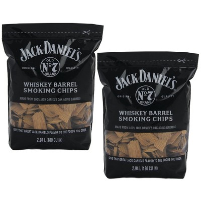 Jack Daniel's Whiskey Barrel Smoking Oak Wood Chips, 180 Cubic Inches (2 Pack)