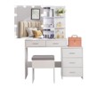 Karl Home | White Makeup Vanity Table Set with Led Lights - 2 of 4