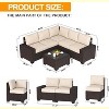 COZONY 6 Piece Outdoor Patio Set, All Weather Rattan Sectional Sofa Glass Table Cushions for Backyard Lawn - 2 of 4