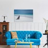 24" x 36" Dog on Beach Print on Planked Wood Wall Sign Panel Blue - Gallery 57: Modern Oceanic Home Decor - image 2 of 4