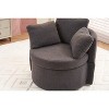 Okak Modern Accent Chairs for Bedroom, Teddy Fabric Swivel and Storage Chair With Back Cushion For Living Room - 2 of 4