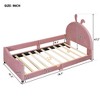 Beige Twin Size Upholstered Daybed with Rabbit Ear Styled Headboard - 4 of 4