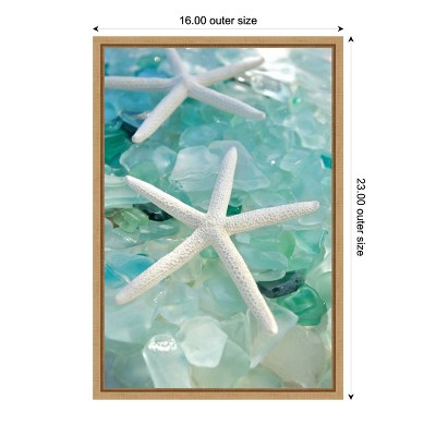 Crystal Harbor Starfish and Sea Glass Coastal Canvas Art