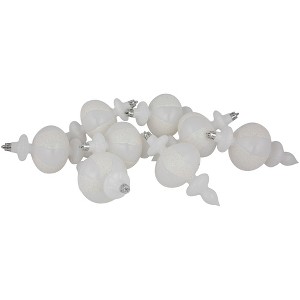 Northlight 8-Count White Shatterproof Finial Christmas Ornaments, 6" - 1 of 4