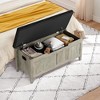 Storage Chest, Storage Trunk with Cushion Seat, 2 Safety Hinges, Storage Bench, Wooden Storage Organizer, Shoe Bench  Easy Assembly - 3 of 4