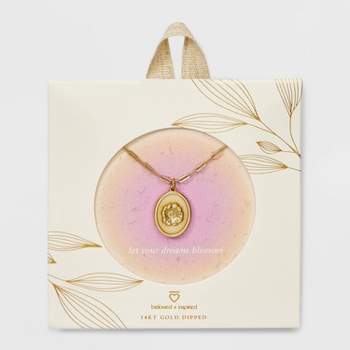 Beloved + Inspired 14K Gold Dipped Poppy Tag Pendant Necklace - Gold