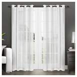 Set of 2 Penny Sheer Window Curtain Panels White Exclusive Home