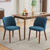 Linen Dining Chair Set, Upholstered Fabric Kitchen Chairs with Wood Legs, Wing Backrest, Thick Cushions, Leveling Feet. for Dining Room, Living Room - 2 of 4
