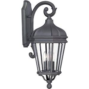 Minka Lavery Vintage Outdoor Wall Light Fixture Black 3-Light 27 3/4" Beveled Clear Glass for Post Exterior Deck Porch Yard Patio - 1 of 1