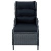 vidaXL Reclining Patio Chair with Cushions Poly Rattan Light Gray - 3 of 4