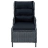 vidaXL Reclining Patio Chair with Cushions Poly Rattan Light Gray - image 3 of 4