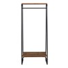 Karl Home Retro Open Wardrobe with Vintage Brown MDF & Black Iron Frame 25.2x15.7x59.4 Inches Entryway Storage - 4 of 4